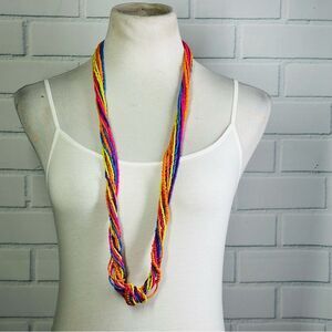 10/$25🦋 NWT Lifestyle Studios Multicolor Neon Multistrand Beaded Necklace
